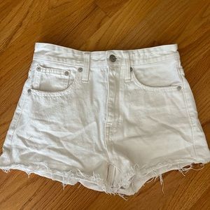 Madewell Relaxed Denim Shorts in White